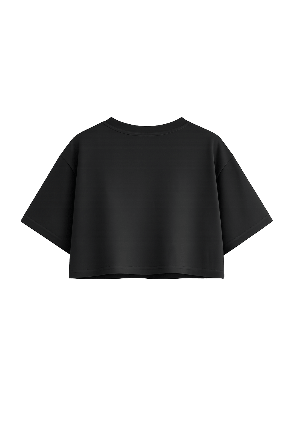 Black crop top on a transparent background
