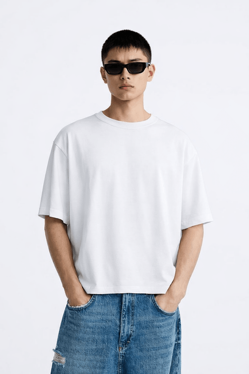 White Plain Oversized T-Shirt | Everyday Essential Tee - Flex Your Vibe